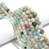 HERZWILD 370Pcs Natural Amazonite Gemstone Beads Energy Healing Crystal Stone Round Loose Gemstone Stone Beads for Jewelry Makin