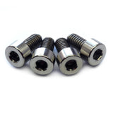Stainless/Black Alloy Steel/Titanium - Floyd Rose Style Guitar Locking Nut Screws Set - MonsterBolts (Qty 4, Titanium)