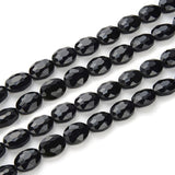 250pcs Czech 16mm Large Faceted Flat Oval Crystal Glass Beads Spacer Bulk Jet Black