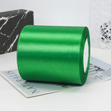 Green Ribbon 4 Inch Wide - 25 Yards Forest Green Satin Ribbon for Ribbon Cutting Ceremony Grand Opening, Wedding Chair Sash, Gif