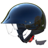 GLX M14 Open Face Motorcycle Helmet - Black, XX-Large - DOT Approved