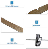 Wood-Look Standard Shaped Hangers with Clips, Swivel Hook & Pant Bar, Pack of 10/20