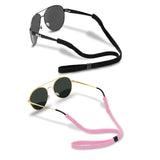 HALF CRESCEN Glasses Strap (2 PCS) Sports Eyeglass Strap Adjustable Sunglasses Retainer for Men Women -2 Pack(Black, Pink)