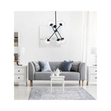 Living District Axl 6-Light Mid-Century Metal Pendant In Black And Clear