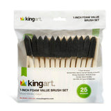 KINGART 1 Foam Brush Value Pack Set Of 25