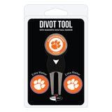 Team Golf NCAA Clemson Tigers Divot Tool Pack With 3 Golf Ball Markers Divot Tool with 3 Golf Ball Markers Pack, Markers are Rem