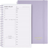 Asten Daily Planner Notebook, Undated To Do List with Hourly Schedules, Spiral Binding, Appointment Planner for Men & Women, ADH