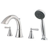 Pfister, LG6-4GLC, Saxton Deck Mounted Roman Tub Filler Trim with Lever Handles and Built-In Diverter - Includes Personal Hand Shower, Polished Chrome