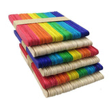 Eclet 400 Sticks(200 Colored And 200 Plain) Sticks Natural Wooden Ice Cream Sticks For School Projects
