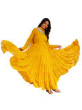 Wedani Georgette Sequins Work Anarkali Kurta Set For Women Yellow,YELLOW,XL