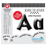 Barker Creek Letter PopOuts, 4 Black Tie Affair, Classy Black Designer Letters for Bulletin Boards, Breakrooms, Reception Area