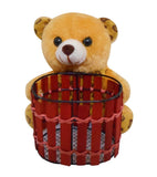 Saugat Traders Teddy Bear Soft Toy Pen Stand 16 cm. Gifts for Kids, Girls, Brother