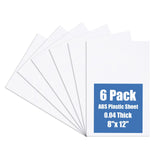 Kinlink White ABS Plastic Sheet 8 x 12x 0.04 Flexible Moldable Impact Strength and High Tensile 1/25 Thick (1mm) Abs Sheet, Mold