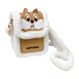 Snappsy Plush Crossbody Bag Small Stylish With Adjustable Strap Cartoon Shoulder Bag Brown