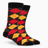 Socksoho Cotton Men Multicoloured Argyle Crew Length Socks