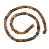 Elecrelive 1 Strand Gemstone Tila Beads Tiger Eye Stone 2-Hole Flat Square Seed Beads for Multi-Strand Bracelet Necklace Earring