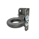 A.A Adjustable C Channel Bracket & 3 Lunette Ring for Trailer Coupler, Raw Steel - 4 Hole 3-Position, 24,000 Pound Ring