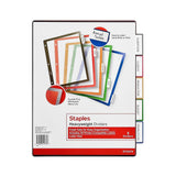 Staples Heavyweight Plastic Dividers, 5-Tab, Assorted Tab Color, 1-Set (23279-CC)