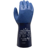 SHOWA CS720 Double Coated Nitrile Chemical Resistant Safety Gloves with Poly Liner, Food Safe, 12 Length, Large (12 Pair)