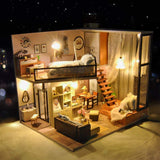 UniHobby DIY Dollhouse Kit with Dust Proof Cover 1:24 Scale Wooden Toy Gift