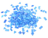 Lanyani 200pcs Glass Mosaic Tiles - Mixed Colorful Shapes: Square, Rectangle, Diamond, Triangle - Ocean Blue