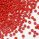 Tibaoffy Red Beads Size 8/0 Crafts Glass Seed Beads 3mm for Jewelry Making (Total About 100g About 3600pcs)