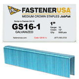 1 Leg x 1/2 Crown 16GA GALV GS-16 Staples 5,000ct | GS16-1J