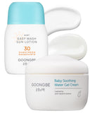 GOONGBE Baby Easy Wash Sun Lotion SPF 30 & Soothing Water Gel Cream - Korean Zinc Oxide Mineral Sunscreen & Cooling Moisturizer