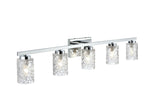 Living District Indoor Modern Home Decorative Bright Ceiling Cassie 5 Lights Bath Sconce In Brass With Clear Shade