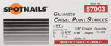 Spot Nails 87003 3/8Inch Crown Staples, 3/16Inch, 10000Piece