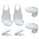 SPANSEE 2 Sets Laundry Detergent Dispenser Cup Holder, Laundry Detergent Cup Holder with Drain, Holder Compatible with Tide, Arm