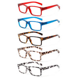 NORPERWIS Reading Glasses 5 Pairs Quality Readers Spring Hinge Glasses for Reading for Men and Women (5 Pack Mix Color -4, 1.00)