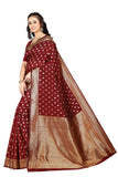 Sugathari Womens Banarasi Saree Pure Kanjivaram Silk Saree Soft New Ladies 2023 Design Wear Pattu Sarees Latest Cotton Party Sari Collections With Blouse Piece For Wedding Sadi (Sam Pari-180 Maroon)