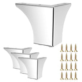 BSTKEY 4Pcs 10CM/4 Inch Modern Metal Furniture Sofa Cabinet Legs with Mounting Screws - DIY Replacement Legs Set for Furniture C