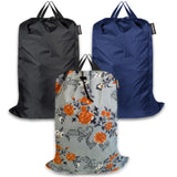 MAINDAIS Laundry Bag Clothes 3Color Large, Foldable with Drawstring Closer & Handle|Water Resistant| Travel Pouch Bags|Cloth Car