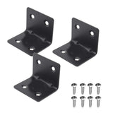 90 Degree Corner Bracket Black L Shape 1-1/4 x 1-1/4 x 2-1/4 Tall, Pack of 40, Heavy Duty Steel Angle Bracket for Wood, Furnitur
