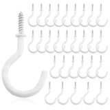 Rustark 30 Pcs White Vinyl Coated Screw-in Ceiling Hooks, 2 Inch, Indoor/Outdoor, Kitchen, Office, Garden, Holds 50 Lbs