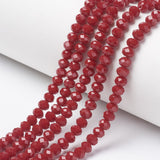 10 Strands Faceted Rondelle Crystal Glass Beads 4x3mm Briolette Opaque Glass Tiny Spacer Beads 1300pcs for Bracelets Jewelry Mak
