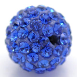 RUBYCA Pave Czech Crystal Disco Ball Clay Beads fit Shamballa Jewelry (100pcs, 12mm, Royal Blue)