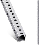 MorningRo 1 Pcs Square Sign Post 6 Feet Tall 2 Wide One-set Perforated Square Tube 7/16 Inch Diameter Mounting Holes Industrial
