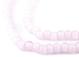 The Bead Chest White Heart Beads - Full Strand of Glass African Trade Beads (6mm, Pastel Pink)