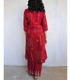 Gosriki Women'S Rayon Viscose A-Line Printed Kurta With Palazzo (Chaurya Red-Gs_S_Red_Small),Red,,B0FDBH16LV