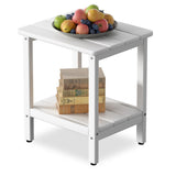 LUBITTE Outdoor Side Table, 17.7-Inch Small Patio Adirondack Side Table with Adjustable Feet, Outdoor End Table for Porch Deck B