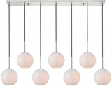 Elegant Lighting Urban Classic Baxter 7 Lights Chrome Pendant With Frosted White Glass