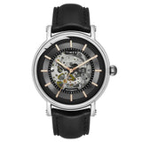 Timex Automatic Analog Watch For Man With Black Round Dial & Black Leather Strap Band Water Resistant Men'S Wrist Watches - Tweg