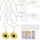 SUNNYCLUE 1 Box 338Pcs Earring Findings Stainless Steel Earring Hooks 108Pcs Fish Hooks Earrings Wires 110Pcs Open Jump Rings 12