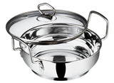 Vinod Stainless Steel Kadhai with Glass Lid 1.4 Litre, 18cm | Extra Thick, SAS Heavy Bottom | Kadai for Cooking | Induction Fr