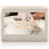 CALPALMY 10 lbs Natural Clay for Pottery - Natural Air Dry Moldable Clay Bulk, White - High Density and Quality, High Fire Sculp