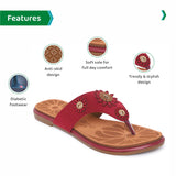 Ortho Joy Extra-Soft Doctor Slippers For Women Maroon Color,Maroon,4,B09WDVB38G