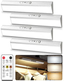 Motion Sensor Closet Lights, Eye Protection Design Under Cabinet Lighting Wireless with Remote Control, 3 Color Temps & Dimmable